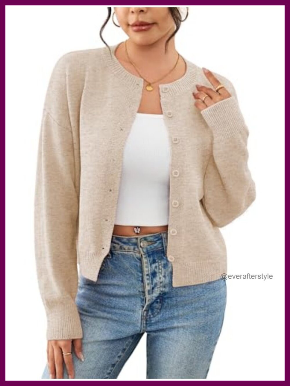 Cropped Cardigan Sweater for Women Button Up Cardigans